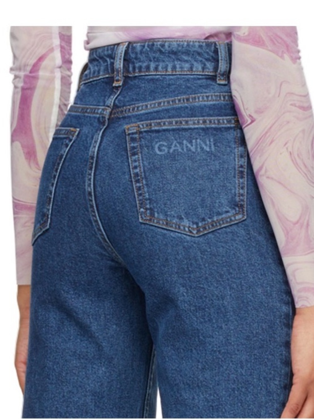 Ganni High-Rise Dark Blue Denim Jeans